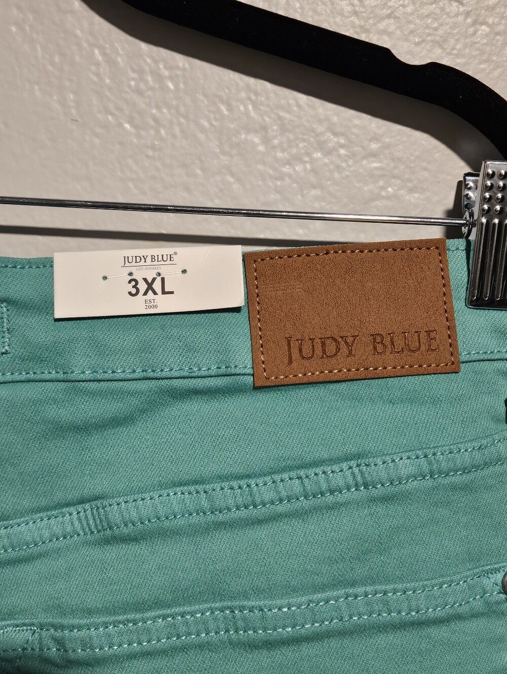 Judy Blue Aquamarine Mid Rise Frayed Hem Denim Shorts Size 3XL - Picture 14 of 15